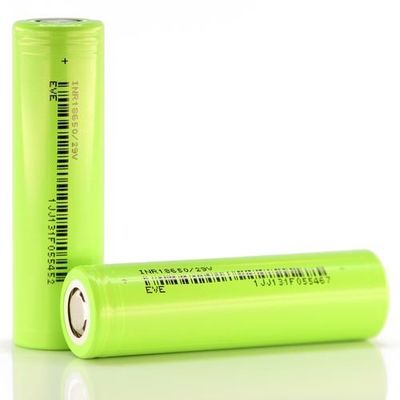 18650 Batterijcel2900mah 3.7V NCM EVE Lithium ionencellen Lichtgroen voor Ebike